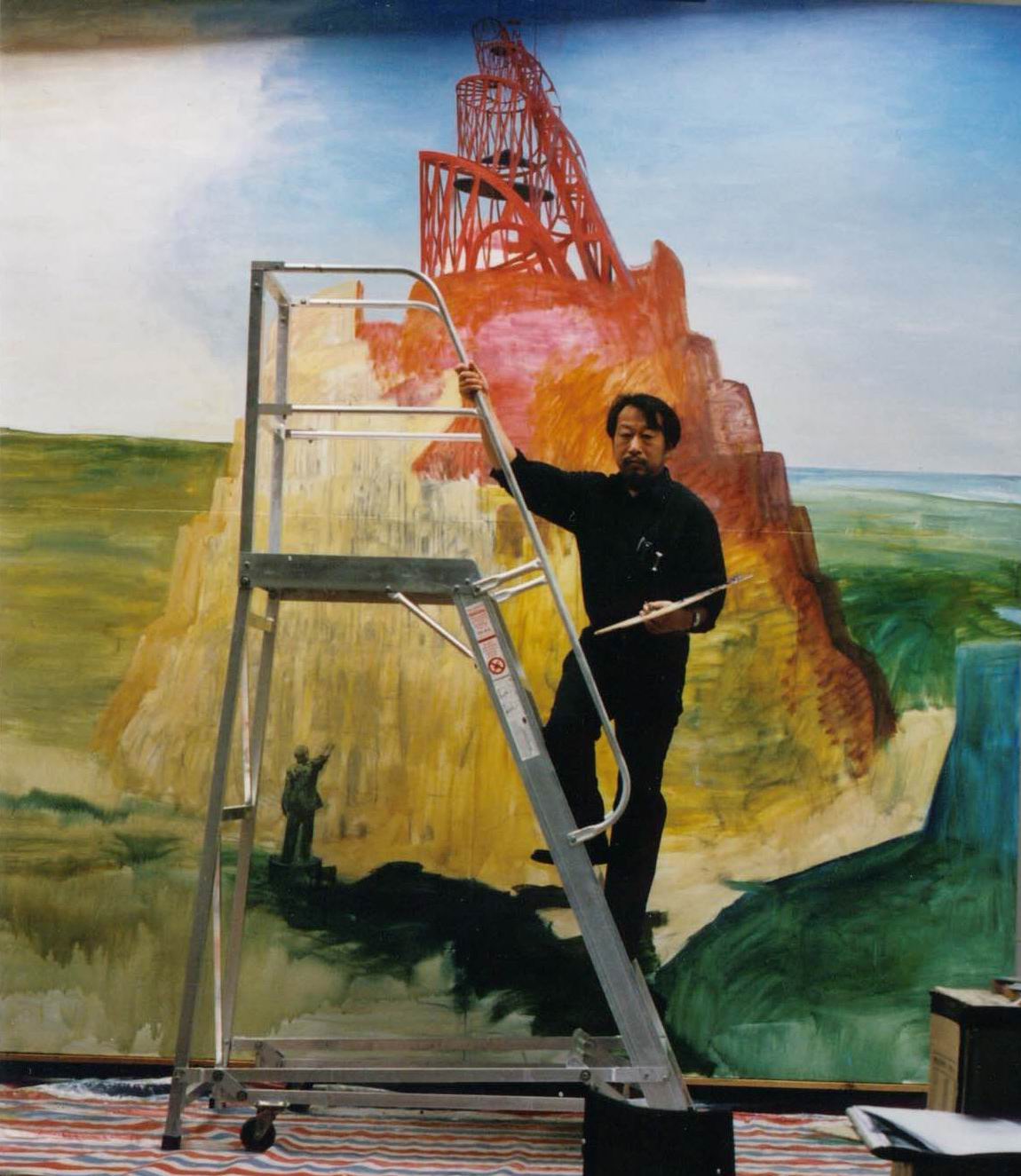 沈嘉蔚对其画作《巴别塔》的最初构想 