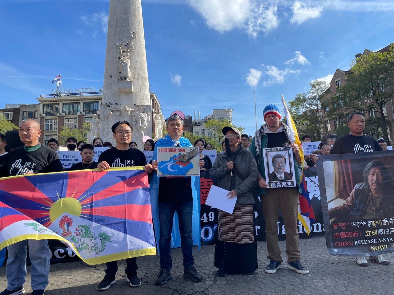 次仁强巴(Tsering Jampa)女士表示,我们反对的是中共,不是中国人民,活动负责人江培坤供图