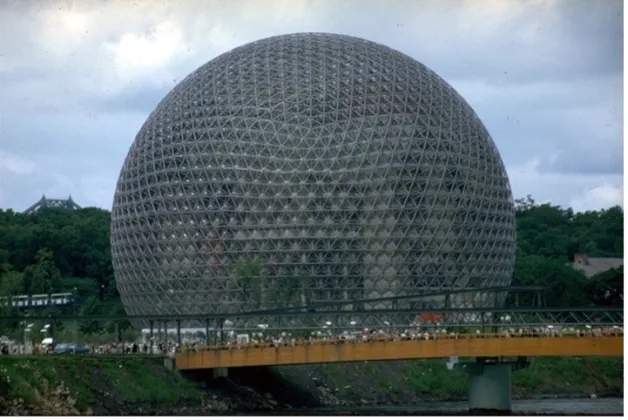 富勒设计的球状建筑结构 