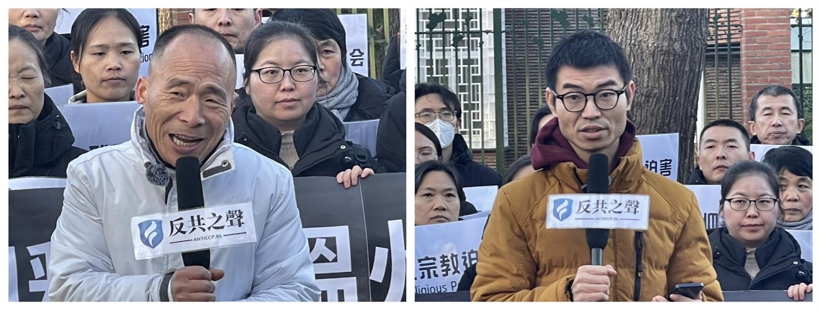 异议人士岳三与杜炳辉（活动义工江培坤提供） 